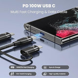 100W Usb C Multi Charging Cable, Usams 4Ft 5-In-1 5A Fast Sync Charger Adapter