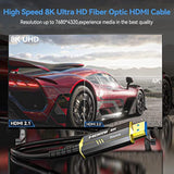 8K Fiber Optic Hdmi 2.1 Cable 50Feet, Supports 8K@60Hz 4K@120Hz Ultra High Spe