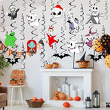 36Pcs Halloween Christmas Hanging Swirls Decorations - No Diy - Halloween Christmas Hanging Streamers For Classroom Ceiling Office Indoor Outdoor Halloween Birthday Party Decorations Supplies
