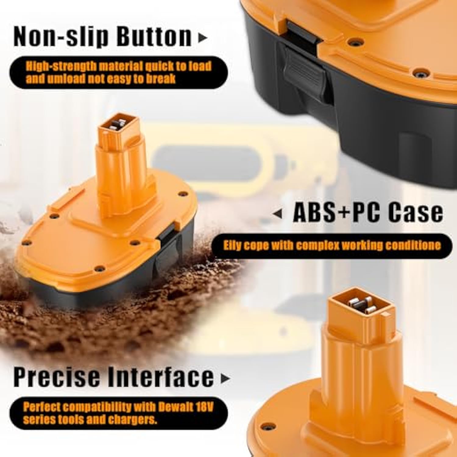 Replacement For Dewalt 18V Battery Ni-Mh 5000Ah Compatible With Dc9098 Dc9096 Dc9099 Dc970 Dw9095 Dw9096 De9039 De9095 De9096 De9098 Dw9098 Dw9099 2Pack Batteries