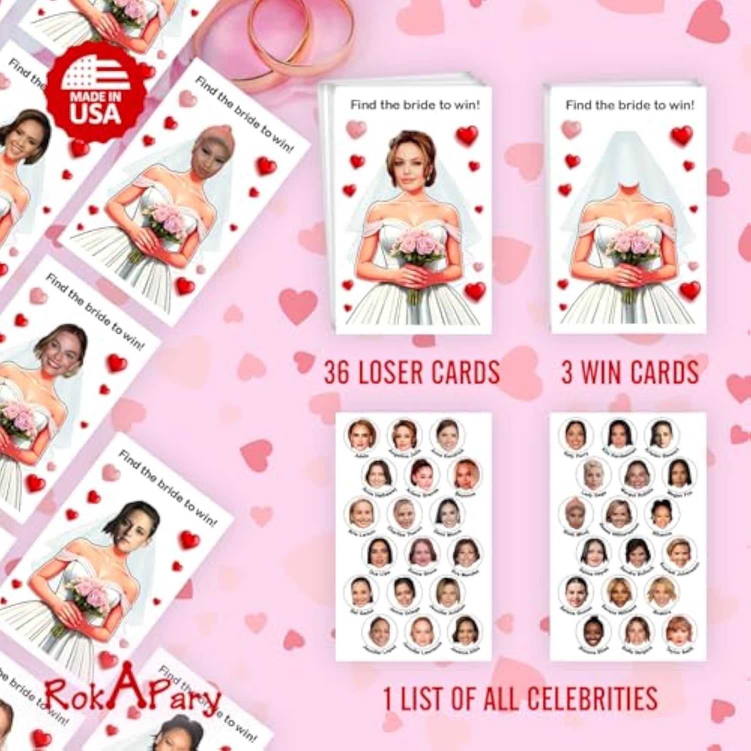 Find The Bride To Win Bridal Shower Scratch Off Game, 40 Pack, Fun & Easy Wedding Shower Game For Guests, Engagement Party, Bachelorette Party, And Bride-To-Be Celebration Scratch Off Cards.