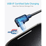 Anker USB C Cable Right Angle, 2-Pack 6 ft USB-A to 90 Degree USB-C Braided Ch