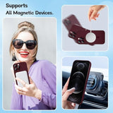 Magnetic Case For Iphone 13 Pro Max Phone Case For Women, [Compatible With Magsafe] Matte Soft Metallic Design With Lens Protectors And 2 Screen Protectors For Iphone 13 Pro Max 6.7"-Wine Red