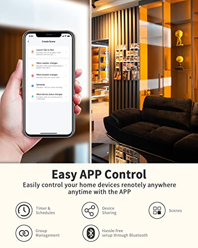 Smart Plug With Remote, 2.4Ghz Wi-Fi & Rf433 Wireless Remote Control Outlet Light Switch No Neutral Wire Required, Works With Smart Life/Tuya App, Compatible With Alexa/Google Home, White