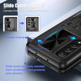 For Z Fold 4 Case, Galaxy Z Fold 4 Case With Kickstand & Belt-Clip Holster Camera Cover With Built-In 360°Rotate Ring Stand Magnetic Case For Samsung Galaxy Z Fold 4 -Black