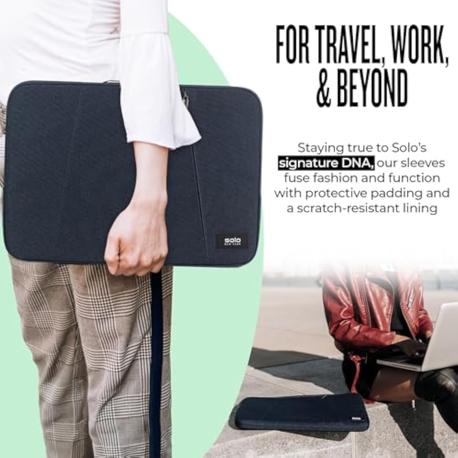 Fully Padded 15.6 Inch Laptop Sleeve W/Scratch Resistant Lining, Lightweight Con