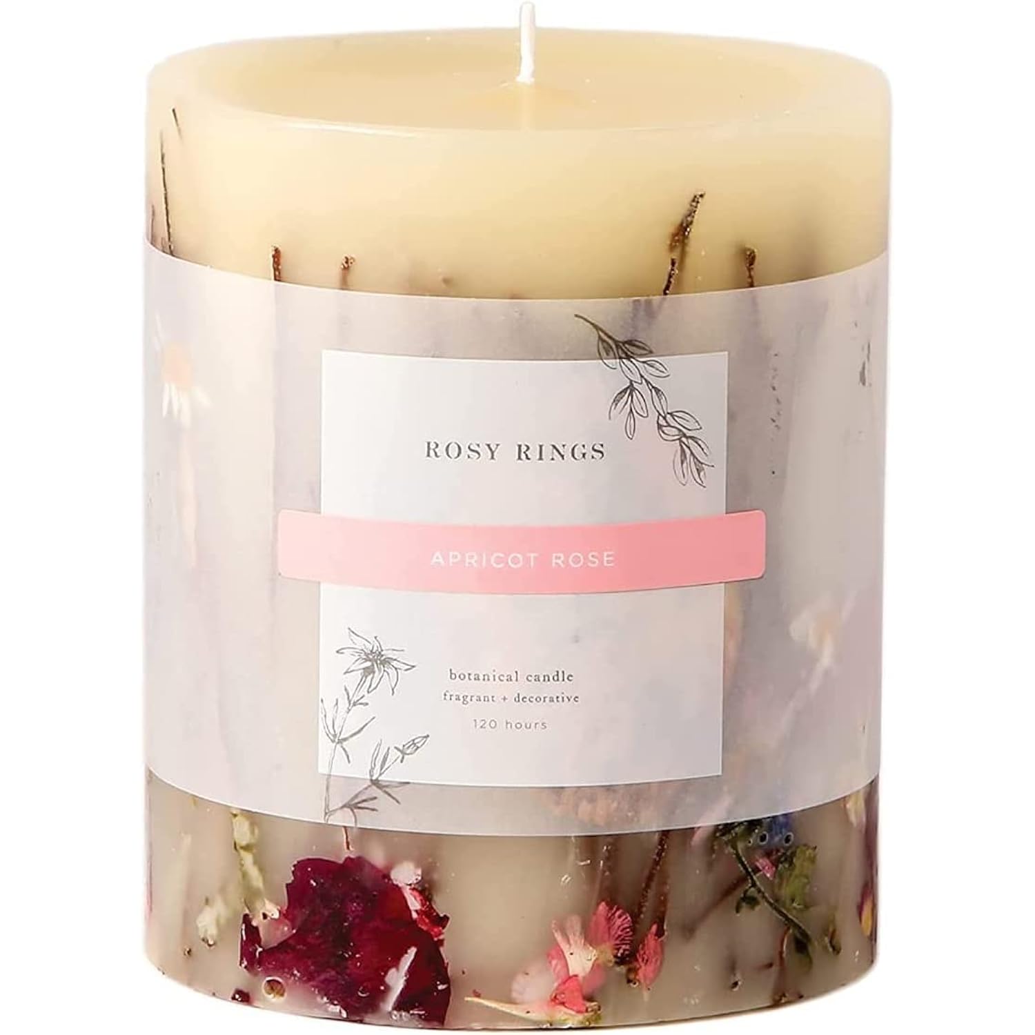 Apricot Rose Small Round Botanical Candle