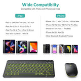 Bluetooth Keyboard And Mouse Combo For Ipad - Rechargeable Wireless Keyboard & Mouse With 7-Color Backlit Compatible With Ipad 10Th/9Th/8Th Gen, Ipad Pro/Air/Mini, Iphone15/14/13 Pro, Black