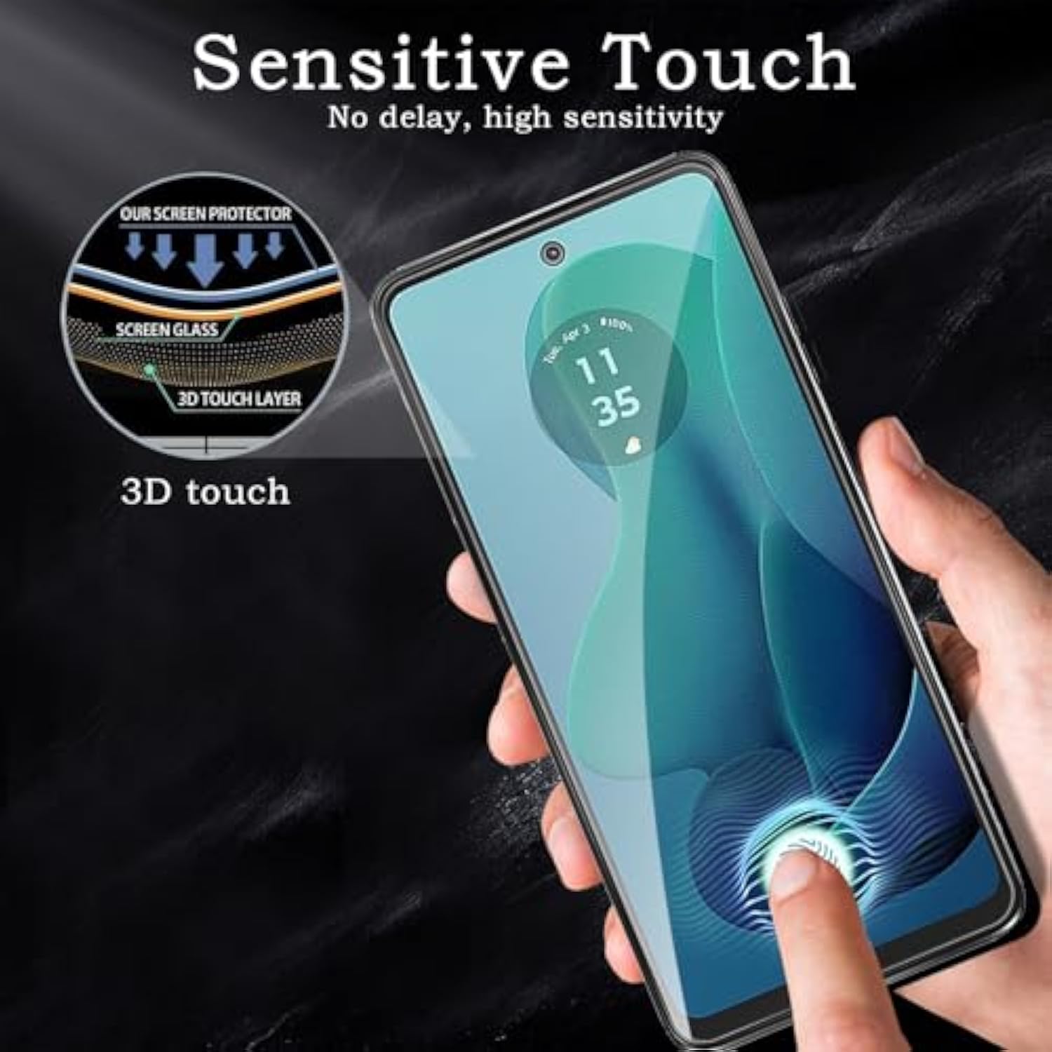 3 Pack Screen Protector For Motorola Moto G 5G 2024+2 Pack Camera Lens Protector, Tempered Glass Film, Ultra Hd 9H Hardness Case Friendly Anti Scratch Bubble Free Ultra Resistant