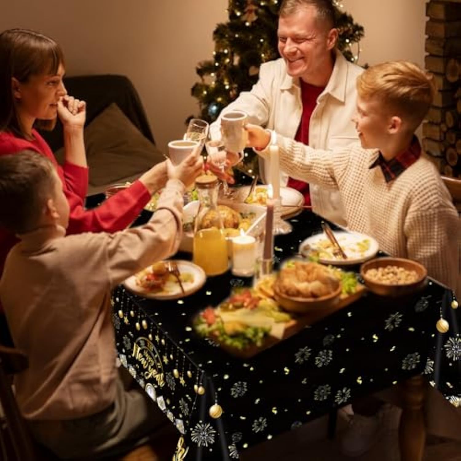 Happy New Year Decorations, 3 Pack New Years Eve Party Supplies Disposable Plastic Table Covers 54 X108 Inch And New Year Banner For 2026 New Years Eve Party Decorations