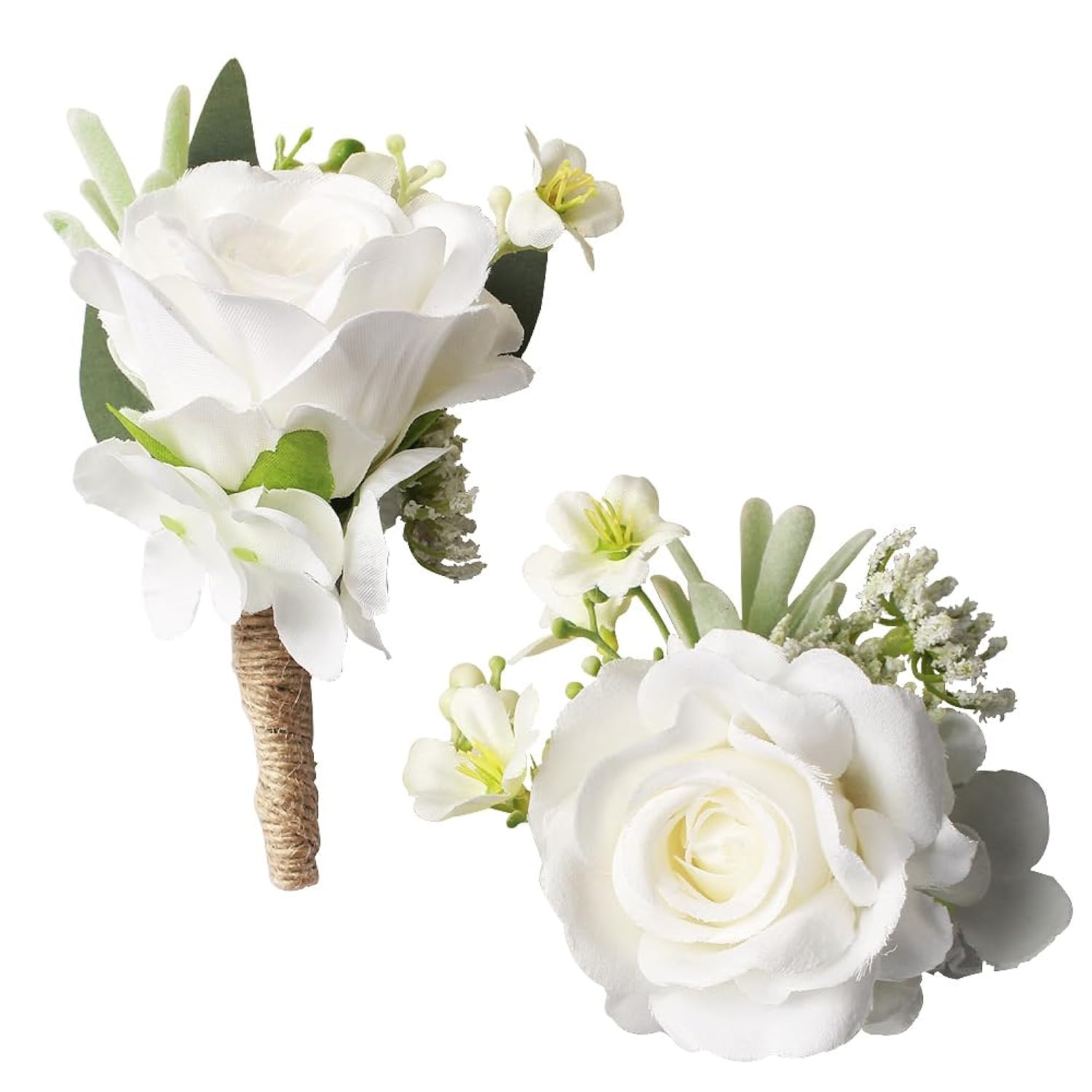 Wrist Corsage And Boutonniere Set Ivory White Corsage Wristlet For Wedding Artificial Flower Prom Party Decoration