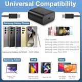 45W Super Fast Charger Usb C Wall Charger Block & 6Ft Type C Fast Charging Cable Cord Compatible With Galaxy S25/S24/S23/S22/S21/S20/Ultra/Plus/Fe,Note 20/10,Galaxy Tab S9,Z Fold/Z Flip,A54,A14