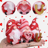 Valentines Gnomes Statue, I Love U Red Resin Gnome Valentine Decor, Valentine Gift Tabletop Ornament, Swedish Tomte Handmade Bride And Groom Gifts For Him Home Table Decoration