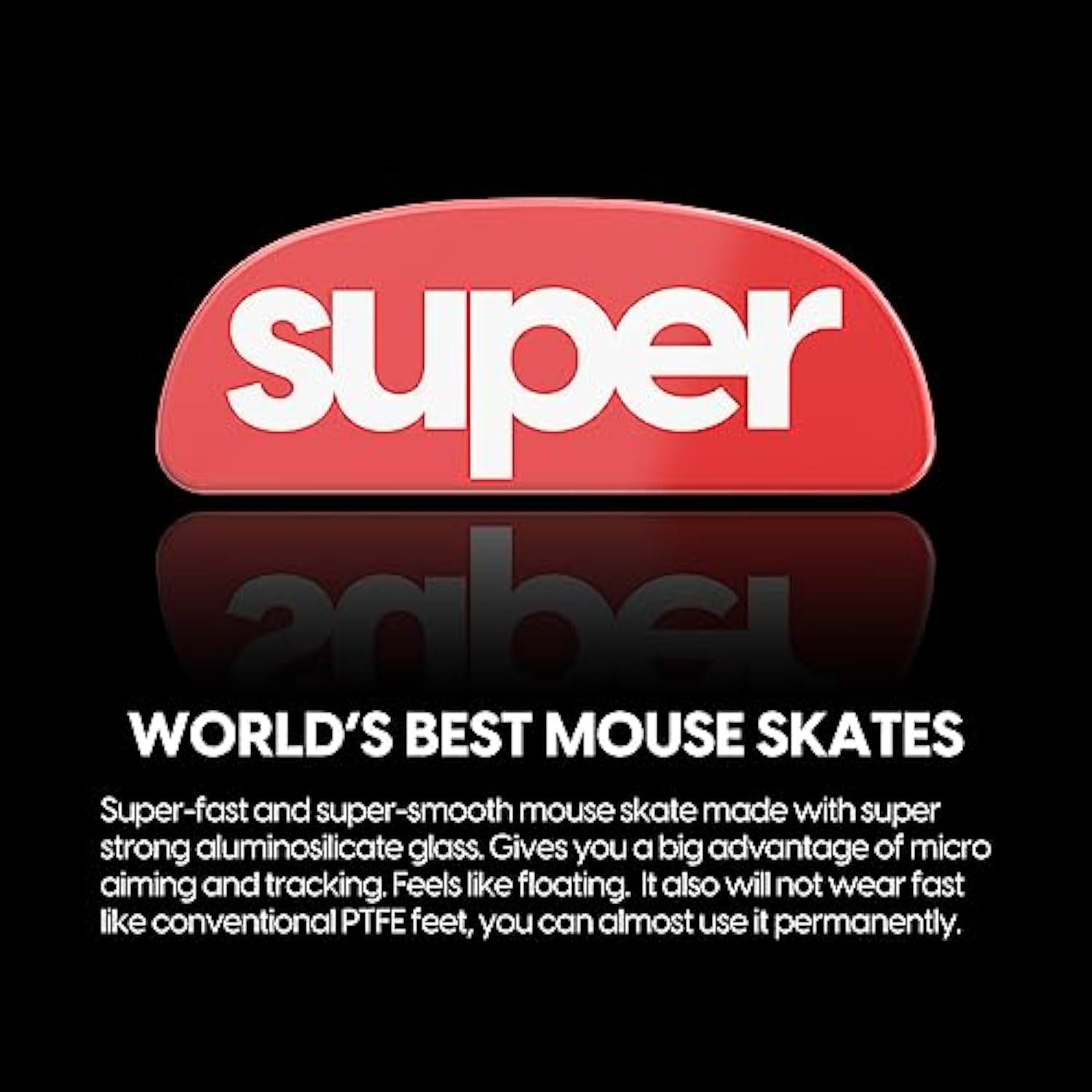 Superglide2 - New Controllable Speed Textured Surface Smoothest Mouse Feet/Glides Made With Ultra Strong Glass Smooth And Durable Sole For Endgamegear Xm2-We [Red]