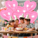 32 Inch Giant Heart Balloons,6 Pcs Heart Shape Foil Balloons Love Balloon Valentine Balloon For Birthday Party Wedding Engagement Party Baby Shower Valentine Day Decorations (Pink)