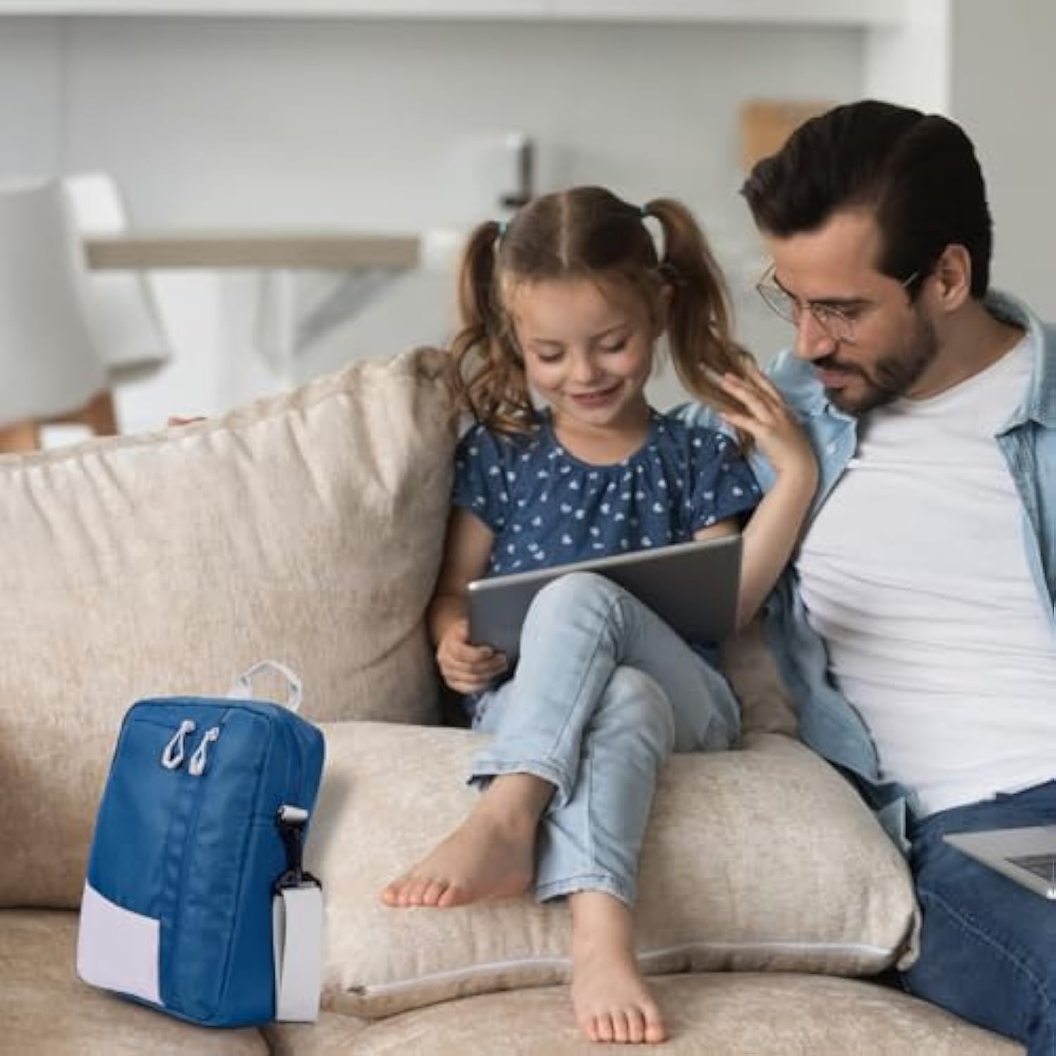 7-8 Inch Tablet Sleeve Bag With Shoulder Strap, Carrying Case For Ipad Mini 7/6, Samsung Tab A7 Lite/A 8.0, Fire Hd 8, Phone, Wallet (Bluish Green)