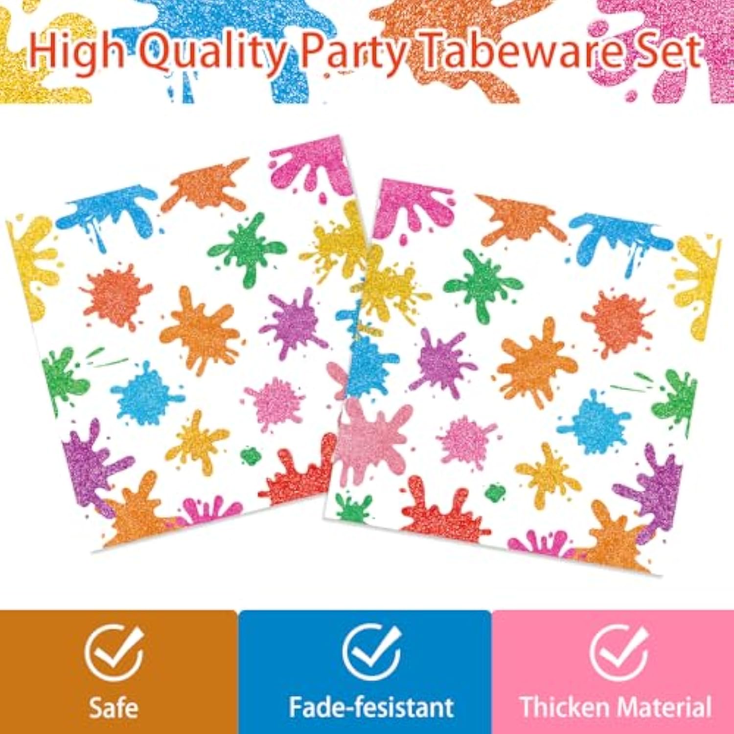 140Pcs Paint Splatter Party Decorations, Painting Party Tableware Set Plates,Napkins,Cups For Art Painting Party Supplies Birthday Baby Shower Decorations