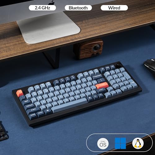 V5 Max Custom Wireless Mechanical Gaming Keyboard With Number Pad, 96% Layout Qmk/Via 2.4 Ghz/Bluetooth 5.1/Wired, Rgb Backlit Hot-Swappable Gateron Brown Switch For Mac Windows Linux