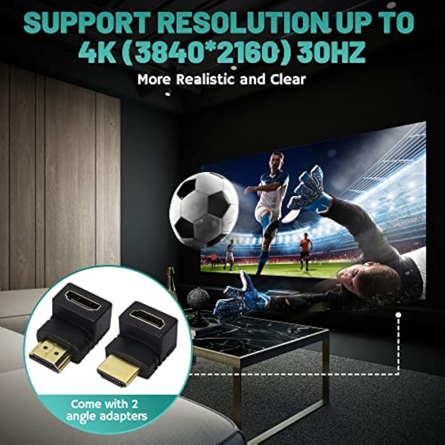 4K Displayport To Hdmi Cable 50 Feet, 24Awg Bare Copper Wires, Dp To Hdmi Male