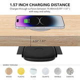 1.57"(40Mm) Invisible Wireless Charger, Under Desk Wireless Charger, Under Counter Charging For Iphone 16/15/14/13/12/ Samsung Galaxy S25/S24/S23/S22/S21(Adapter Included)