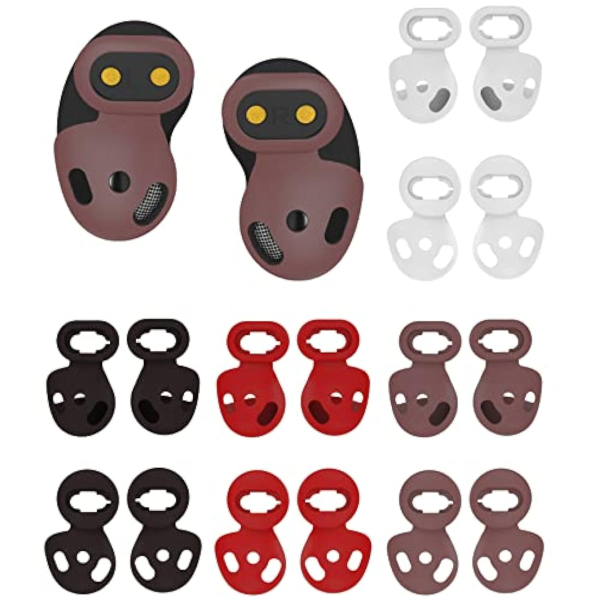 Eartip Covers Fit In Case Compatible With Galaxy Buds Live Sm-R180, 8 Pairs S/L Sizes Soft Silicone Replacement Ear Tips Covers Earbuds Covers Compatible With Galaxy Buds Live, 8 Pairs 4 Colors