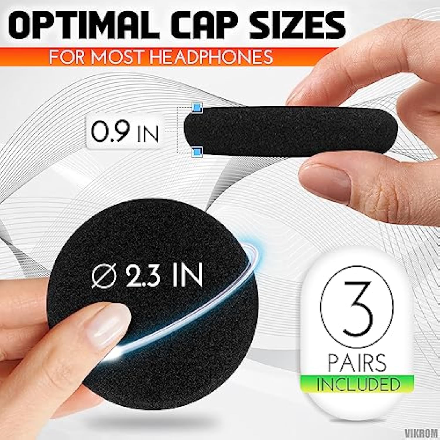3 Pack Soft Foam Headset Ear Covers - 60Mm Headphone Ear Covers Replacement, Durable And Easy To Clean Cushions, 2.3 Inch Universal Size, Good For Work, Extended Listening Sessions, And Daily Use