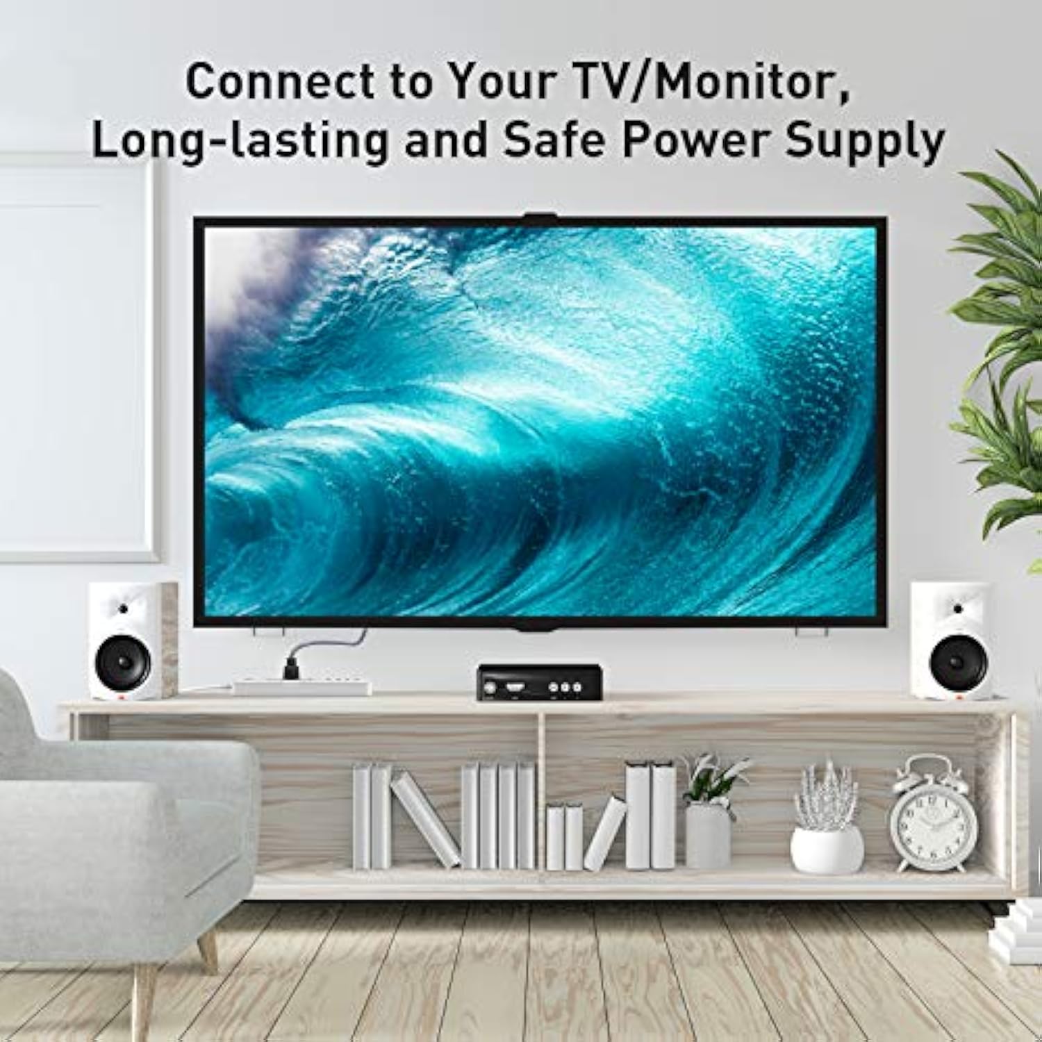 Power Cord, 3 Prong Ac Power Cable 3.3Ft/1M Nylon Braided Replacement 3 Pin Power Cord Ul Certified For Computer, Tv, Monitor, Printer, Pc, Projector, Power Supply Cable