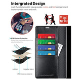 Compatible With Galaxy S23 Ultra 5G Case Wallet, Pu Leather Flip Folio Case With Card Holders Rfid Blocking Kickstand [Shockproof Tpu Inner Shell] Phone Case 6.8 Inch (2023) - Black