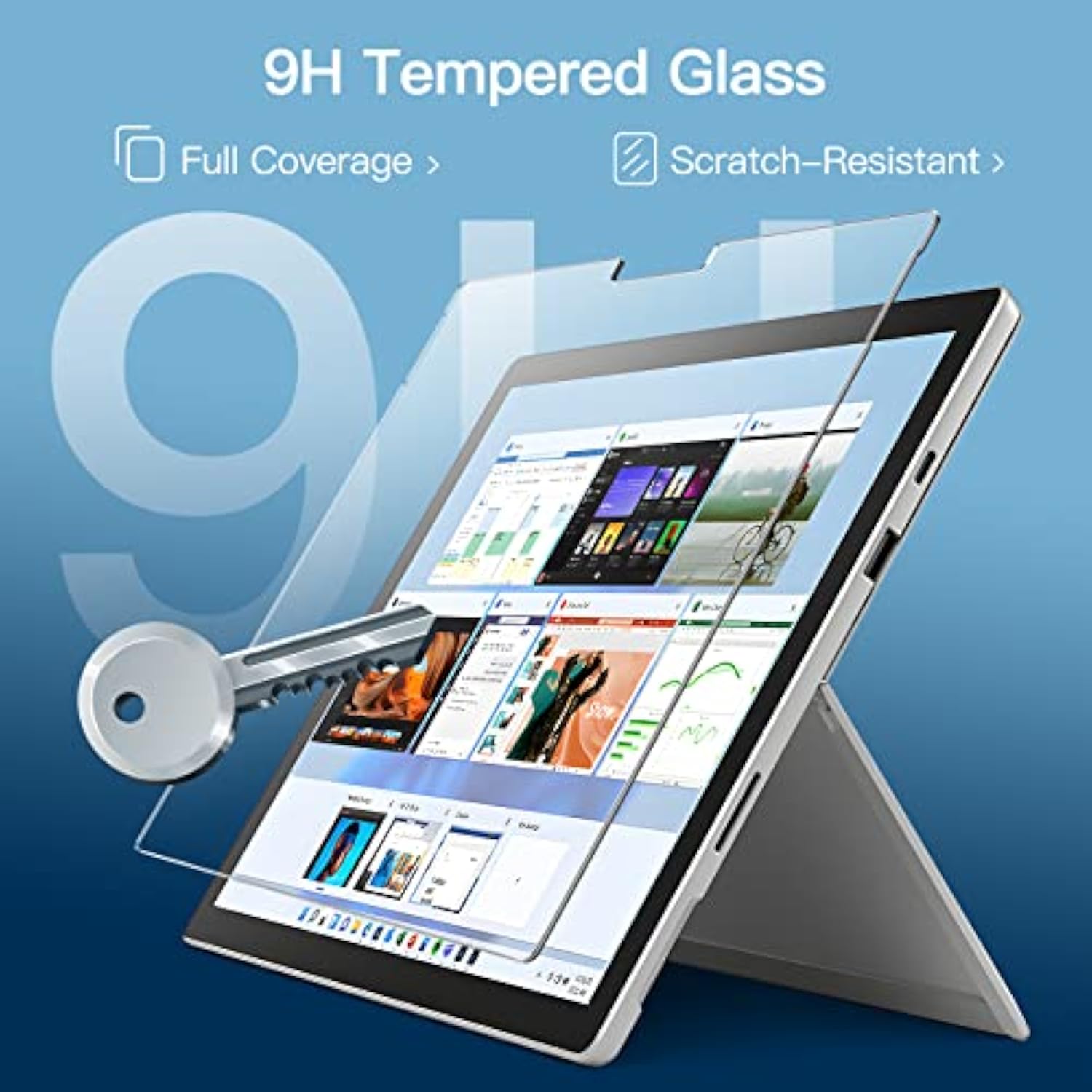 JETech Screen Protector for Surface Pro 7 Plus/Surface Pro 7 12.3-Inch, 9H Tempered Glass Film, Support Surface Pen, HD Clear, 2-Pack