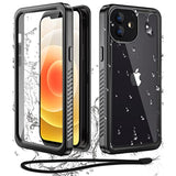 iPhone 12 Mini Waterproof Shockproof Case with Built-In Screen Protector Black