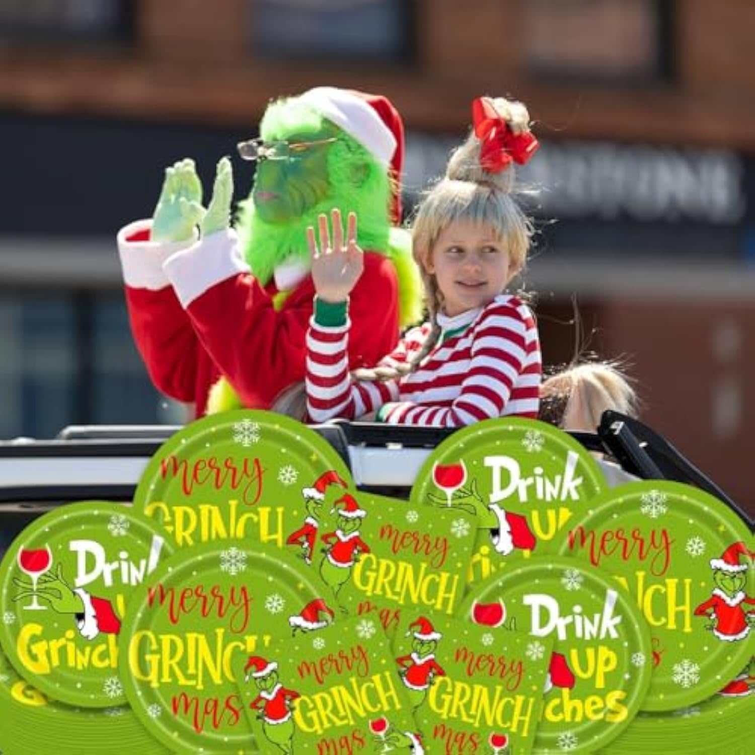 96Pcs Grinchmas Party Supplies Merry Christmas Whoville Winter Holiday Paper Plates And Napkin Tableware Set Xmas Gift For 24 Guests