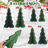 9 Pcs Honeycomb Paper Christmas Trees, 3D Christmas Honeycomb Table Centerpiece, 16, 12 & 10 Inch Winter Ornaments, Glitter Edge Xmas Tree for Home Holiday Xmas Party Decorations, Green