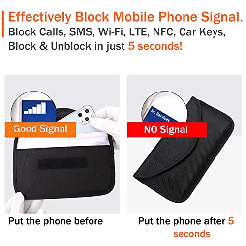 2 Pack Faraday Bags For Car Keys And Cell Phone, Signal Blocking Key Pouch Wallet, Anti-Tracking Anti Theft Car Protection, Cell Phone Signal Jammer Wifi/Gsm/Lte/Nfc/Rfid, Gps Blocker Bag