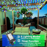 100Ft 300 Led Christmas Lights Outdoor, Christmas Tree Lights With 8 Modes Waterproof, Plug In Green Wire String Twinkle