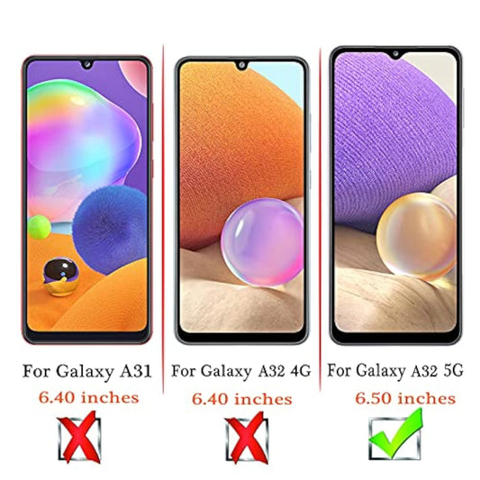 (3 Pack) Compatible For Samsung Galaxy A32 5G Screen Protector Tempered Glass, Touch Sensitive,Case Friendly, 9H Hardness