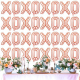 32 Pcs Valentines 16 Inches Xoxo Balloons Xoxo Letter Foil Balloons Banner Decorations For Wedding Bachelorette Party Supply(Rose Gold)