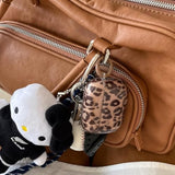 Compatible With Airpods Pro Case Soft Tpu With Cleaner Kit Cute Keychain Cover Leopard Paint Case For Girls Women For Airpods Pro 2Nd Generation/1St 2019-Clear Brown