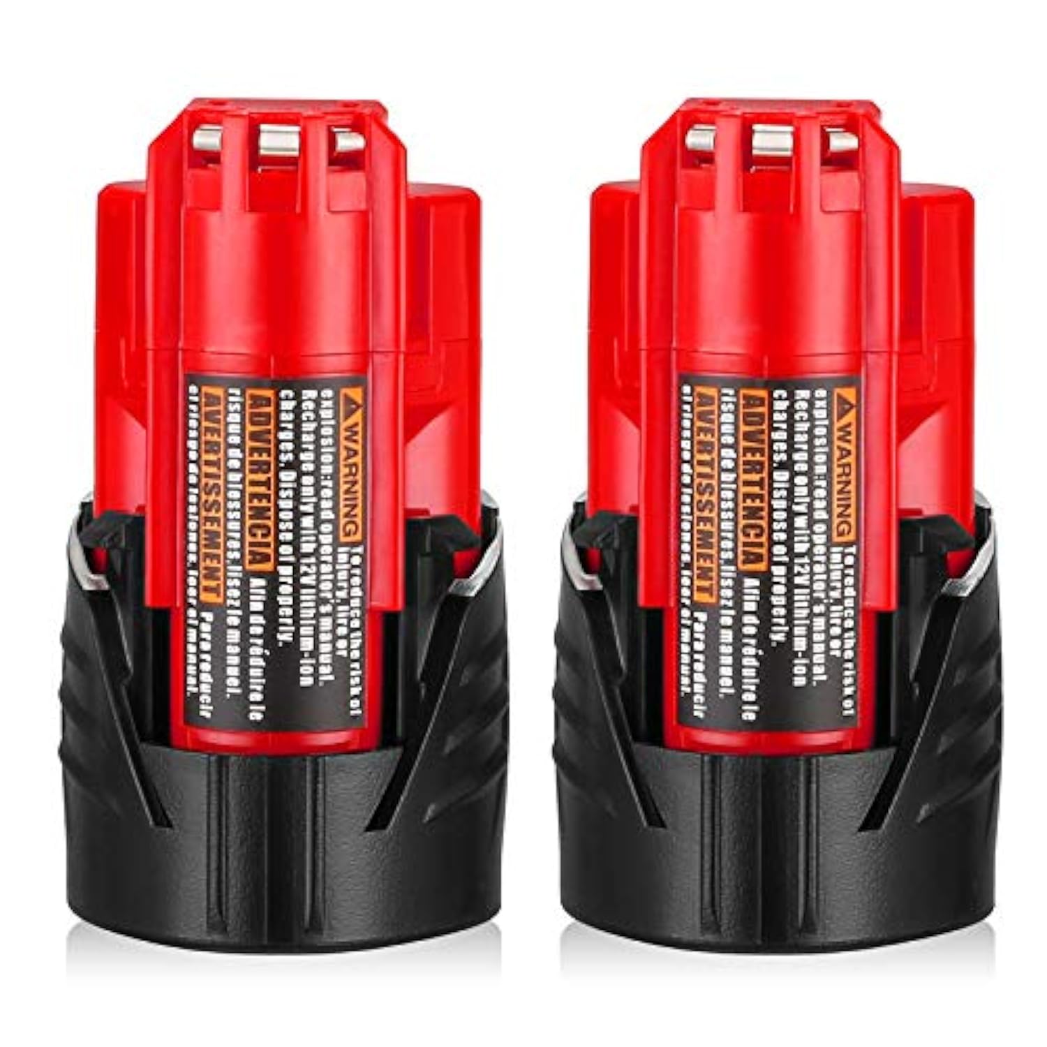 2-Pack 3000mAh M12 Replacement Battery for Milwaukee M12 Cordless Tools