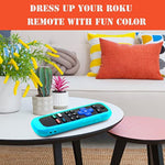 4Pack Case For Roku Remote, Cover For Hisense/Tcl Roku Tv Steaming Stick/Express Universal Replacement Controller Silicone Sleeve Skin Glow In The Dark Green Sky Purple Red
