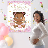 Pin The Pacifier On The Baby Shower Games, Butterfly Theme Decoration Large Poster With Blindfold 48 Pacifier Stickers Game For Baby Shower Party Birthday Party Supplies(Brown)