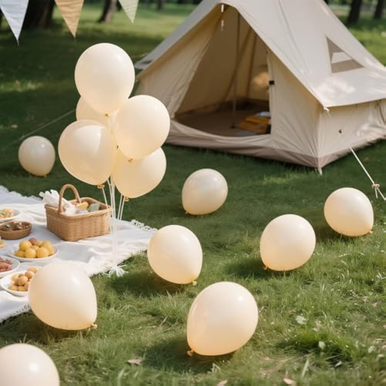 Cream Balloons Latex Party Balloons 100 Pack 12 Inch Round Beige Neutral Sand White Balloons For Birthday Wedding Baby Shower Gender Reveal Party Decoration