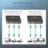 Rj45 Network Switch Selector 2 In 1 Out Or 1 In 2 Out, Ethernet Switch 2 Port, 2 Port Network Hub 100/500M, Metal Shell