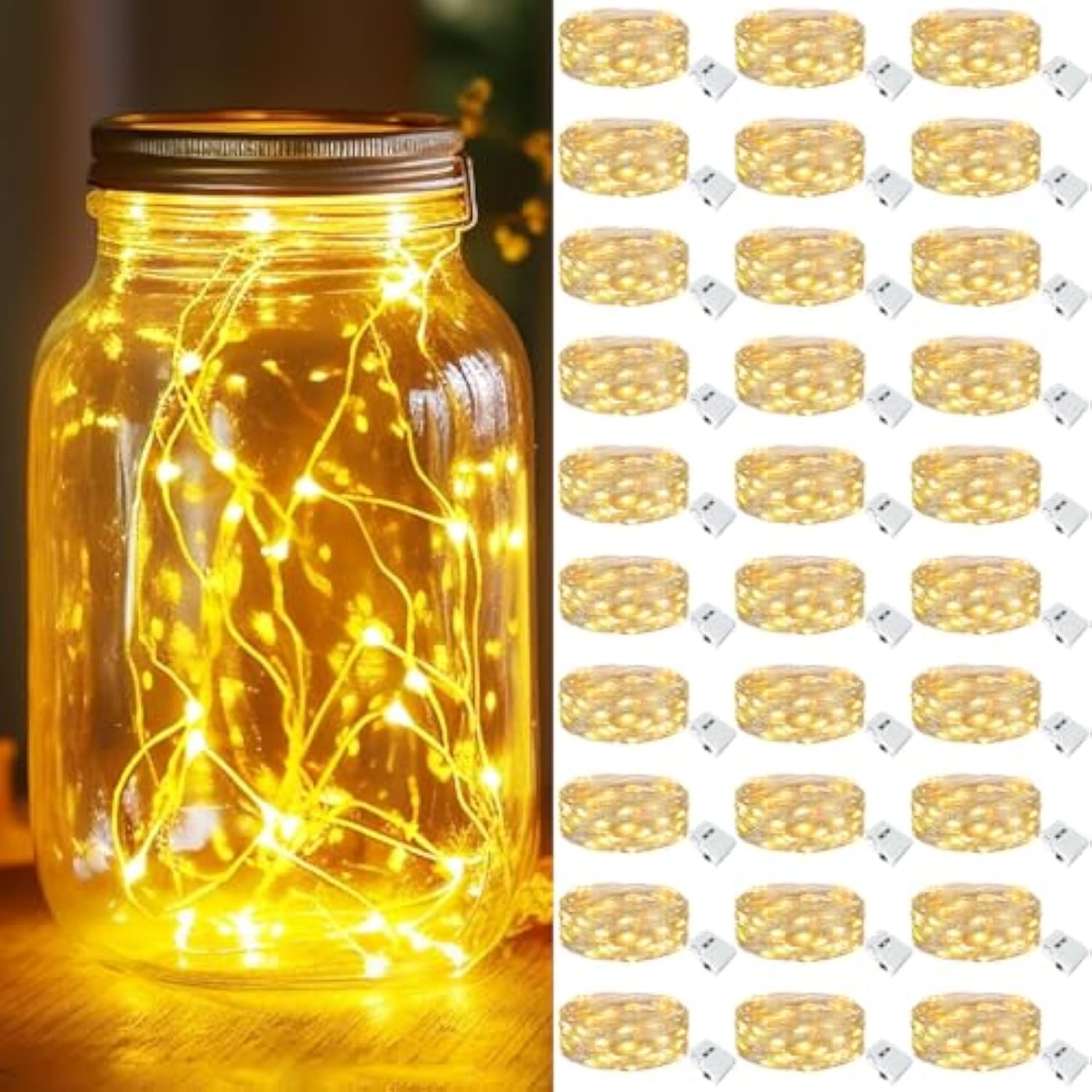 30 Pack Led Fairy Lights Battery Operated, 7Ft 20 Led Mini Twinkle String Lights Battery Powered Waterproof For Christma