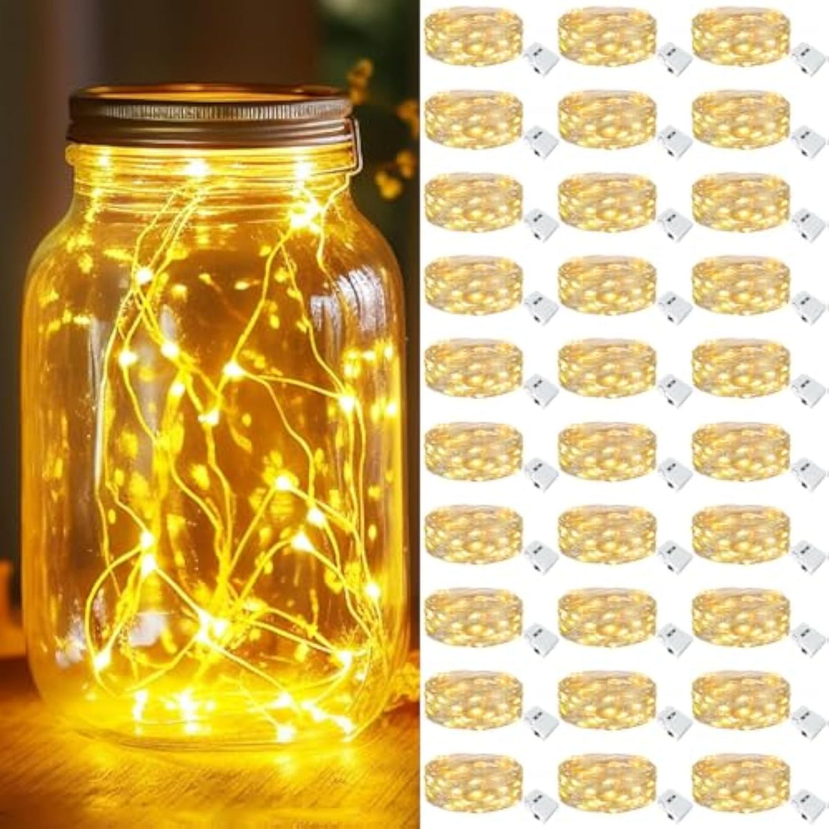 30 Pack Led Fairy Lights Battery Operated, 7Ft 20 Led Mini Twinkle String Lights Battery Powered Waterproof For Christma