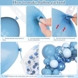 153PCS Blue Balloon Garland Kit - Metallic & Confetti Balloons for Any Event
