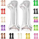 , Silver Number 11 Balloon - Giant, 40 Inch | 11 Birthday Balloon For 11Th Birthday Decorations For Boys & Girls