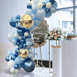 Blue Balloons Set 60 Pack 12" Metallic Chrome Navy Blue for Birthday Baby Shower Decor