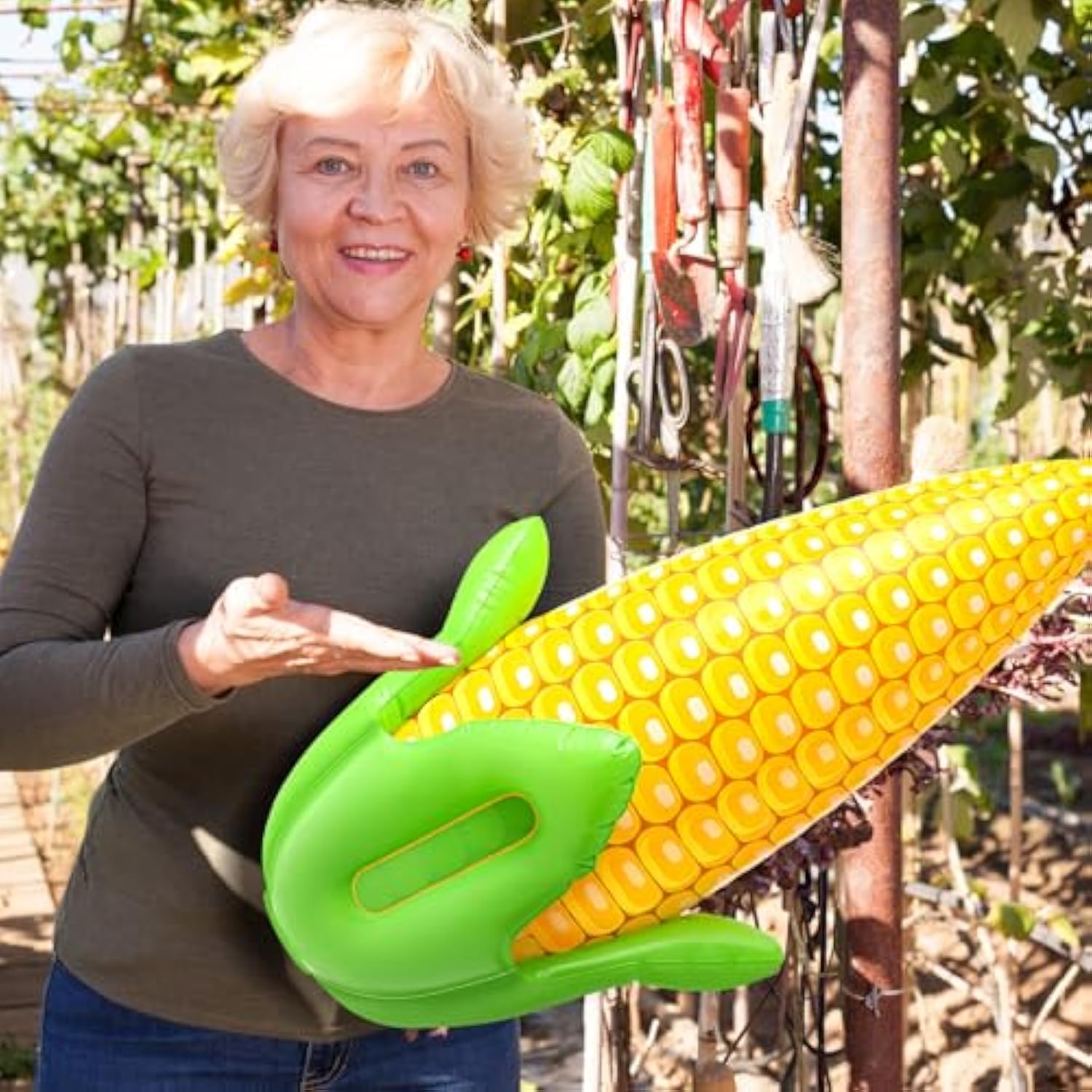 2Pack PVC Corn Balloons - 24" Inflatable Corn Cob for Harvest & Thanksgiving Decor