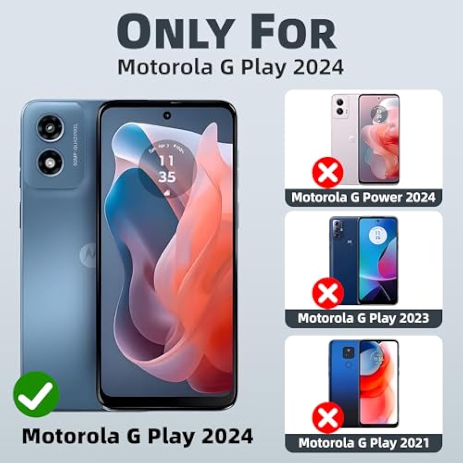 For Moto G Play 2024 Case With Kickstand And 2 Pack Hd Screen Protector [Military Grade Shockproof] Heavy Duty Robust Bumper Cover For Motorola Moto G Play 2024 4G Phone Case,Black