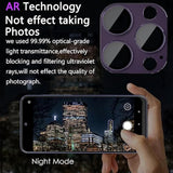 2 Pack Camera Lens Protector For Iphone 14 Pro/14 Pro Max,[Not Easy To Breakn ] Ar Tempered Glass Strong Adsorption Metal Camera Cover Screen-Dark Purple